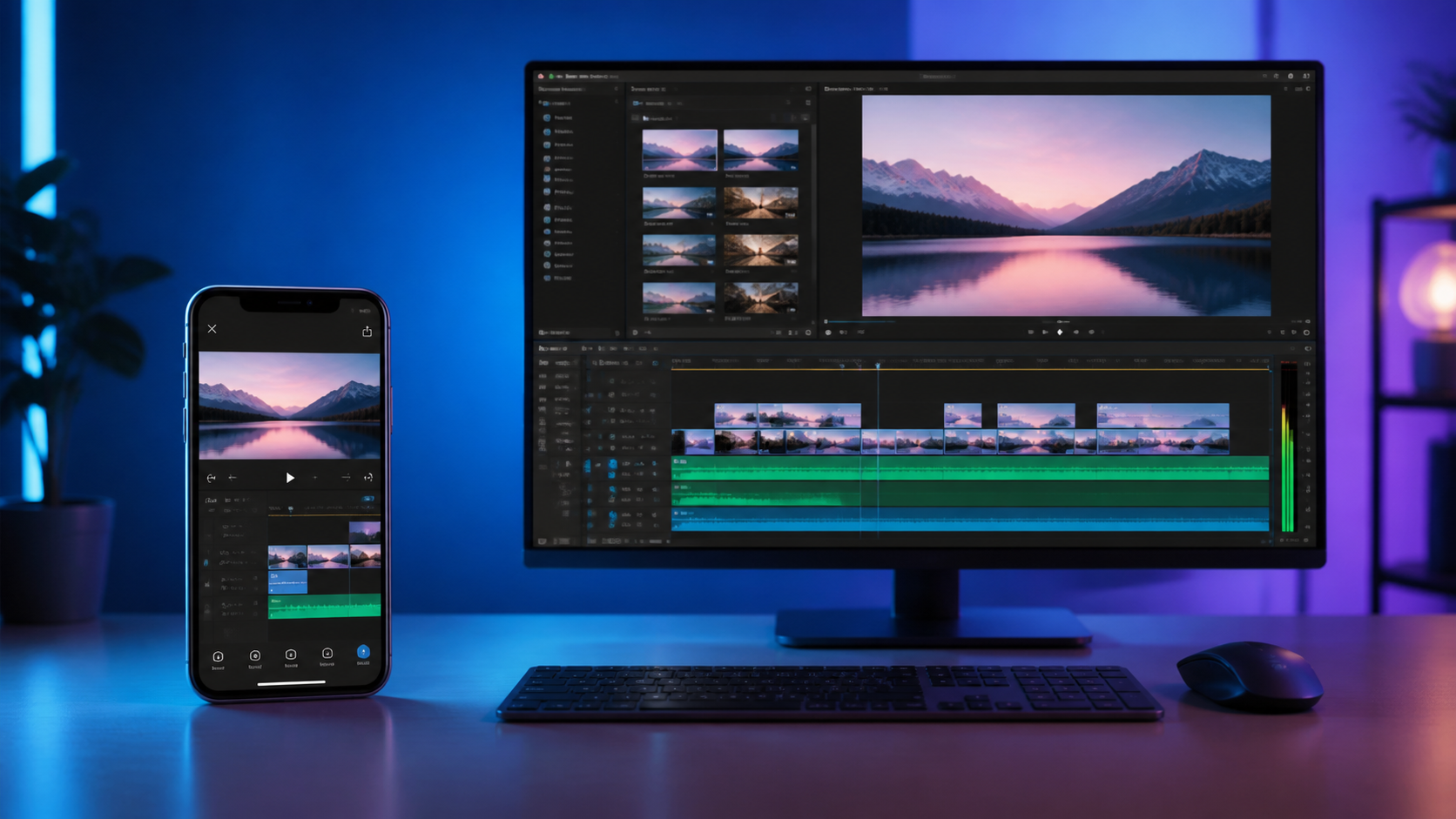 Mobile and desktop video editing comparison